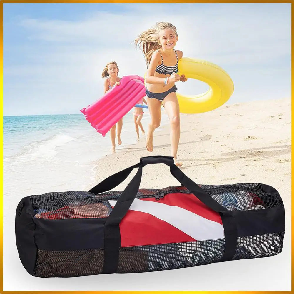 Extra Large Scuba Diving Mesh Tote with Adjustable Shoulder Strap for Travel Gym Workout Swimming Beach Storage Bag