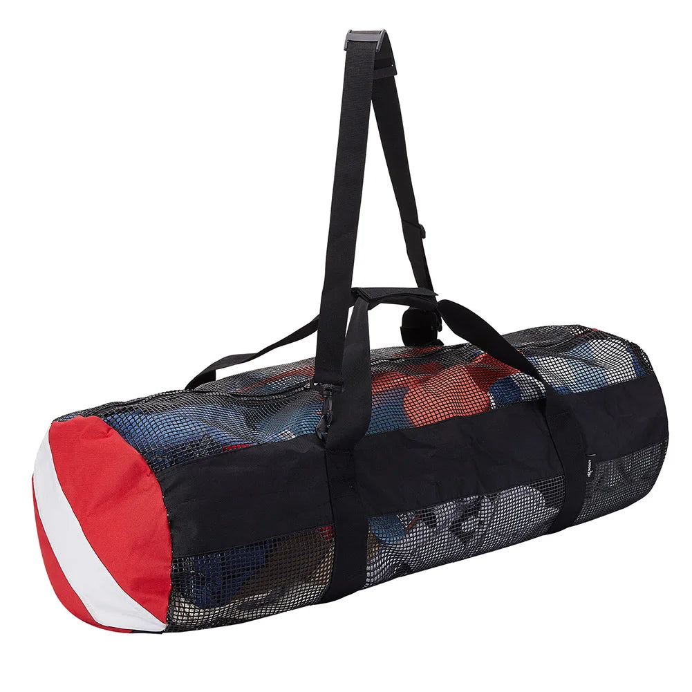 Extra Large Scuba Diving Mesh Tote with Adjustable Shoulder Strap for Travel Gym Workout Swimming Beach Storage Bag