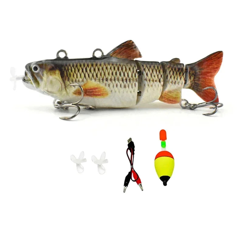 NEW 3.5in Automatic Swimbait Robotic Electric Fishing Lure Auto Multi Jointed Bait USB Rechargeable Wobbler Pesca Accessories