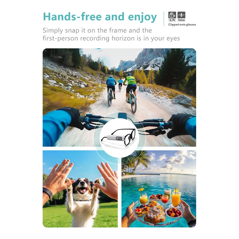 Wireless Glasses Action Camera 4K HD WiFi Mini Digital Camera 250mAh Video Recorder Camcorder Sport on Glass for Cycling Hiking