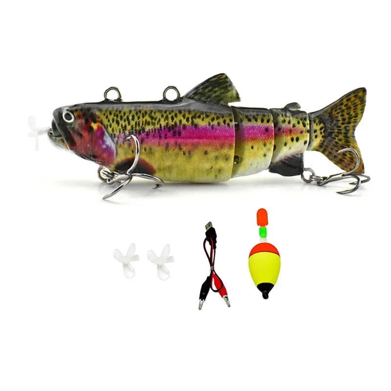 NEW 3.5in Automatic Swimbait Robotic Electric Fishing Lure Auto Multi Jointed Bait USB Rechargeable Wobbler Pesca Accessories