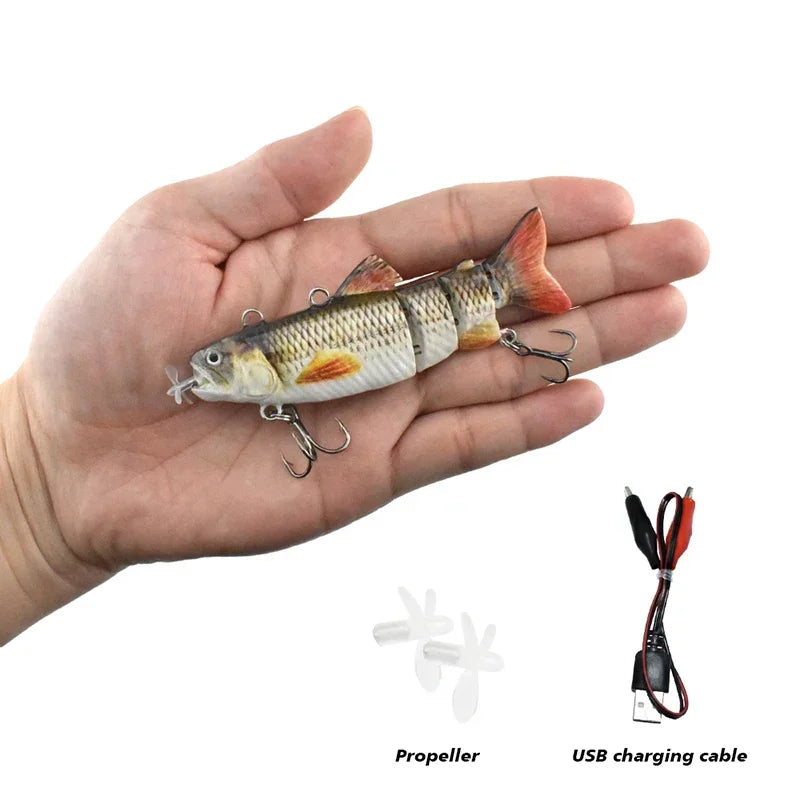 NEW 3.5in Automatic Swimbait Robotic Electric Fishing Lure Auto Multi Jointed Bait USB Rechargeable Wobbler Pesca Accessories