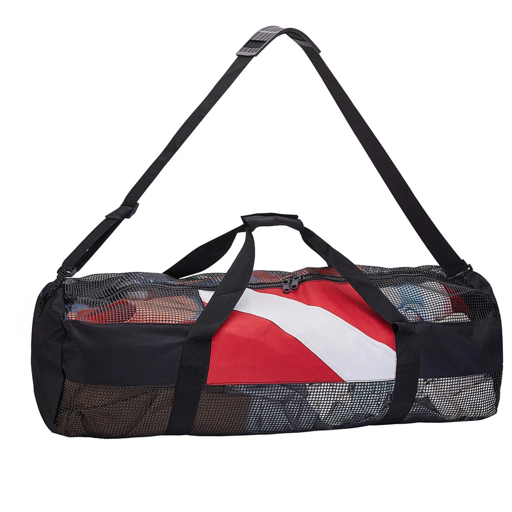 Extra Large Scuba Diving Mesh Tote with Adjustable Shoulder Strap for Travel Gym Workout Swimming Beach Storage Bag