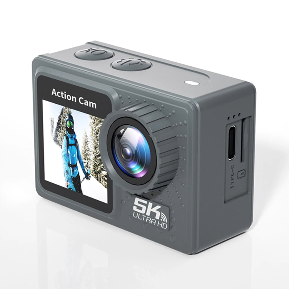 5K 4K 60FPS Action Video Cam Dual Screen WIFI Outdoor Cycling Camera 170° Wide Angle Diving Mini DV Camera with Remote Control