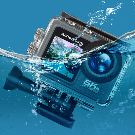 5K 4K 60FPS Action Video Cam Dual Screen WIFI Outdoor Cycling Camera 170° Wide Angle Diving Mini DV Camera with Remote Control