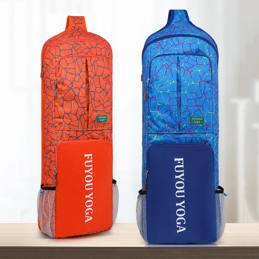 Yoga Pilates Cushion Bag Waterproof Fitness Training Yoga Mat Storage Bag with Zipper Pocket/Mesh Pocket/Handle for Women Men