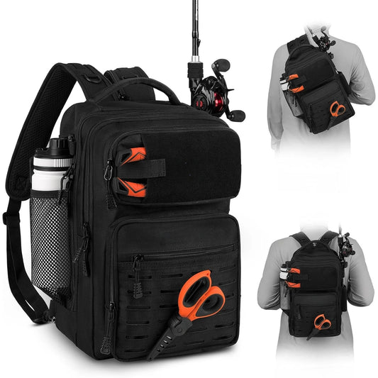 Tactical Fishing Sling Tackle Bag - Lightweight Fishing Backpack - Storage for Gear and Equipment - Gift for Men
