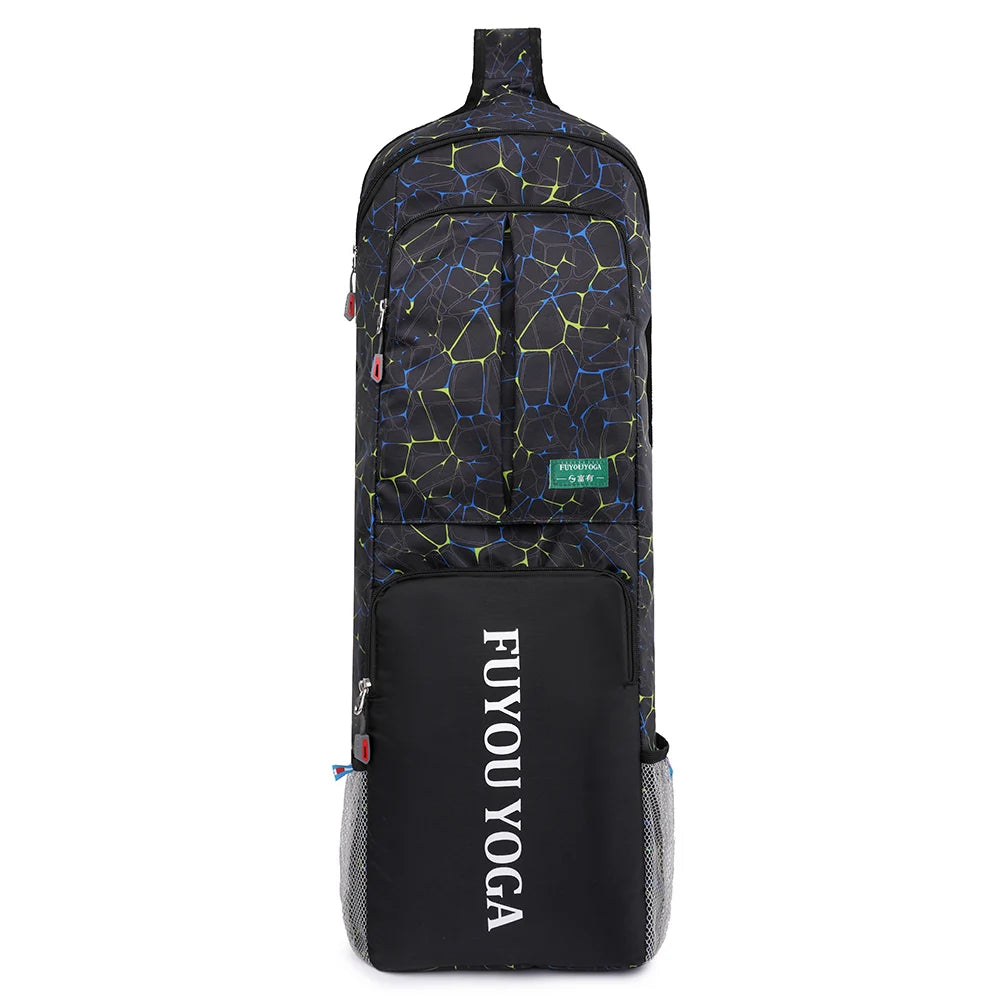 Yoga Pilates Cushion Bag Waterproof Fitness Training Yoga Mat Storage Bag with Zipper Pocket/Mesh Pocket/Handle for Women Men