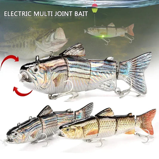 NEW 3.5in Automatic Swimbait Robotic Electric Fishing Lure Auto Multi Jointed Bait USB Rechargeable Wobbler Pesca Accessories